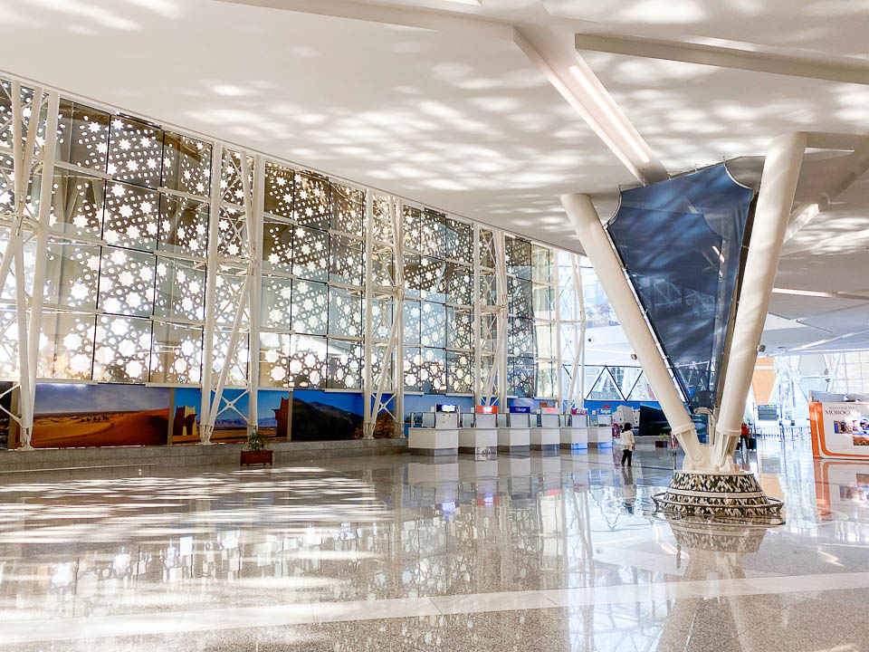 Marrakech airport baggage claim hall