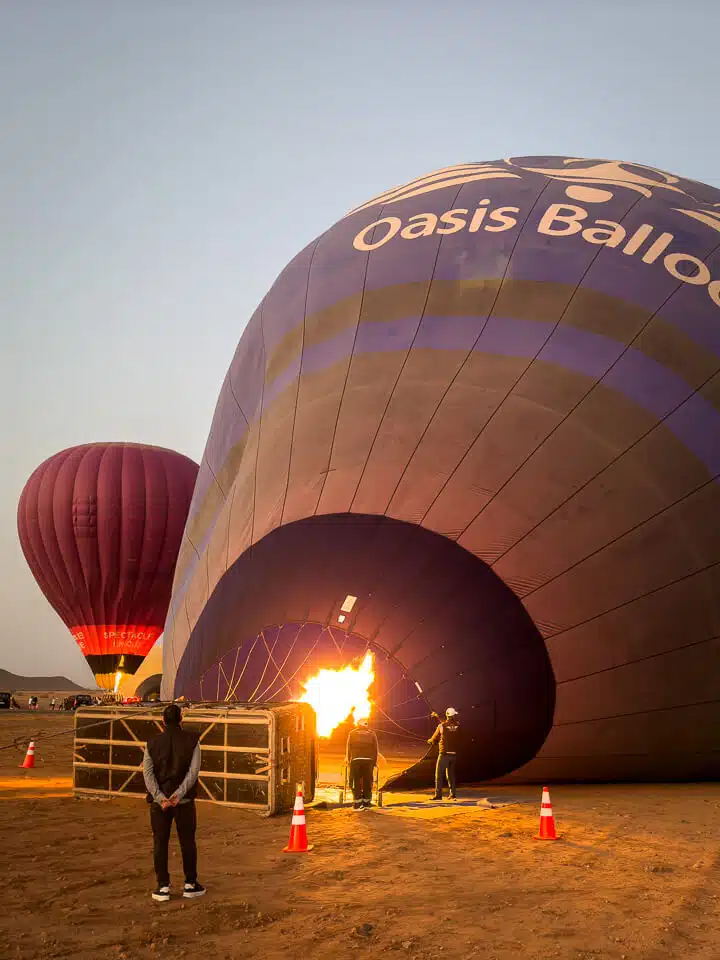 ballonfahren marrakesch ballon aufblasen