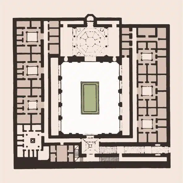 Floor plan Ben Youssef Madrasa Marrakesh.