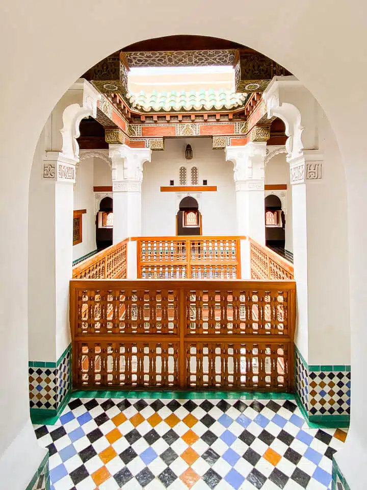 Atrium in the old Koranic school in Marrakesh: Ben Youssef Madrasa.